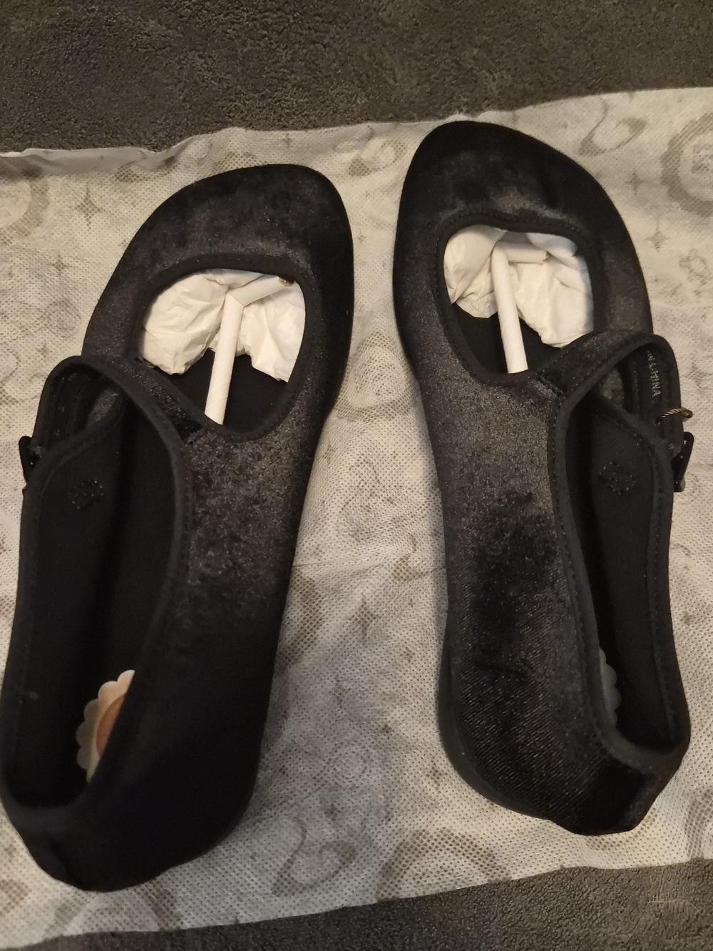 Black Velvet Mary Jane Flats